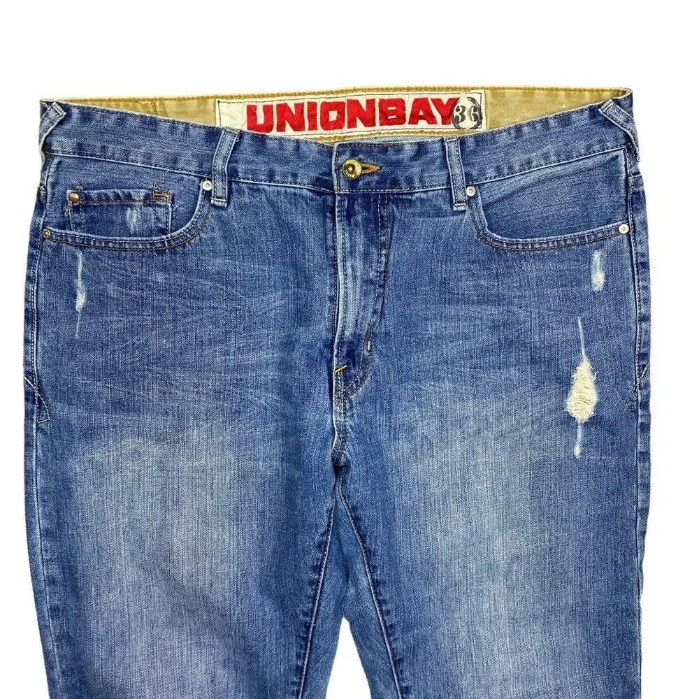 Unionbay Distressed Bootcut Jeans Size 36 X 32